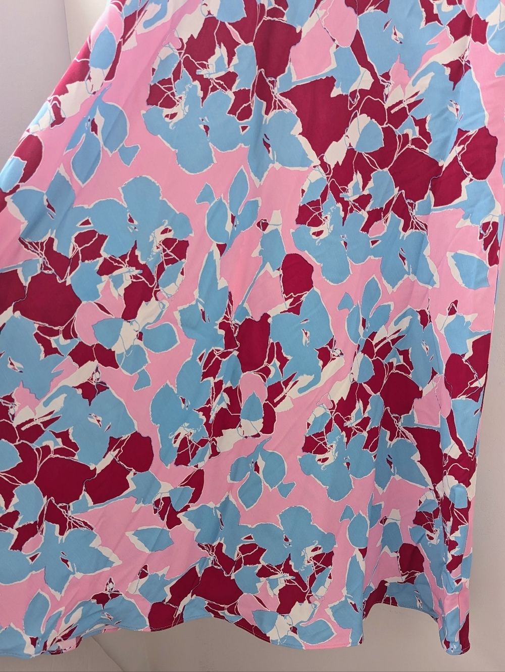 Diane Von Furstenberg Floral Twist-Front Pink + Blue Midi Dress - Picture 8 of 13